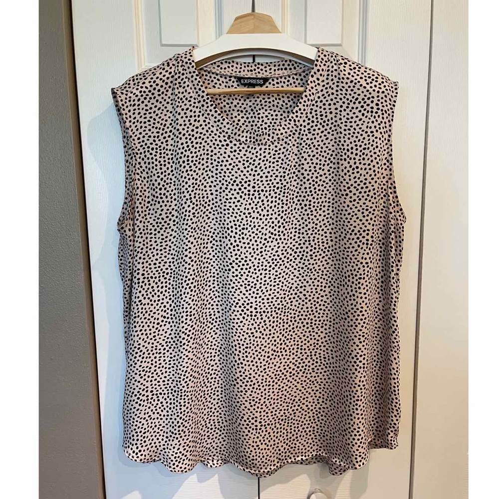 Express Cream and Black Polka Dot Blouse